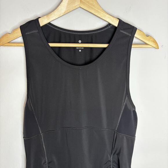 Athleta Sculpttek Tank Top Women’s M Black Mesh Ruched Sleeveless Activewear - Picture 3 of 14